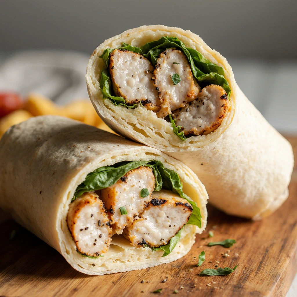Cheesy Garlic Chicken Wraps
